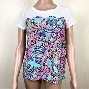 Lily Pulitzer Women’s top shirt white pink Sz S